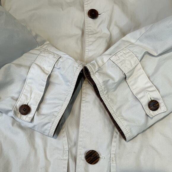 J. Crew Mens Size M Barn Chore Coat Jacket Corduroy Collar Flannel Lined Tan - Picture 5 of 13